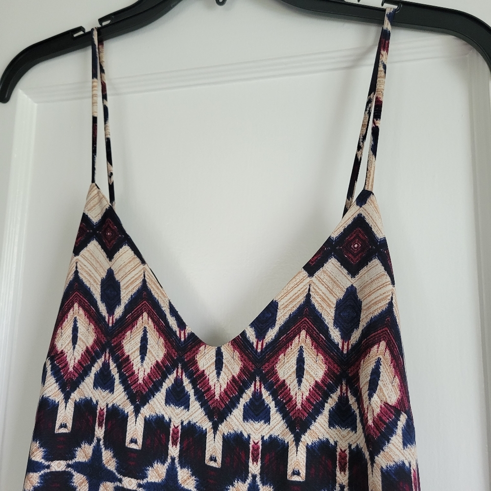 Mid length, Aztec print, spaghetti strap shift dress